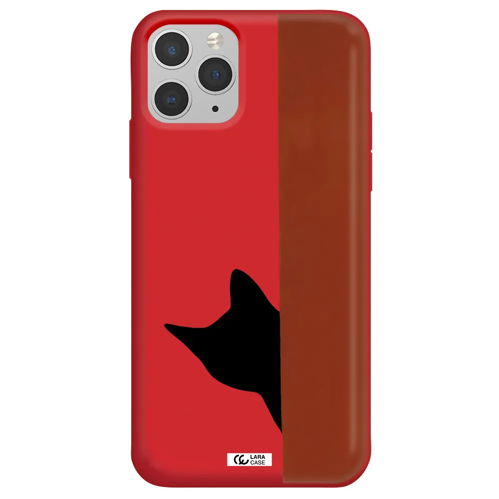 Black Cat Apple iPhone 11 pro max Silicone Imperial Red Case