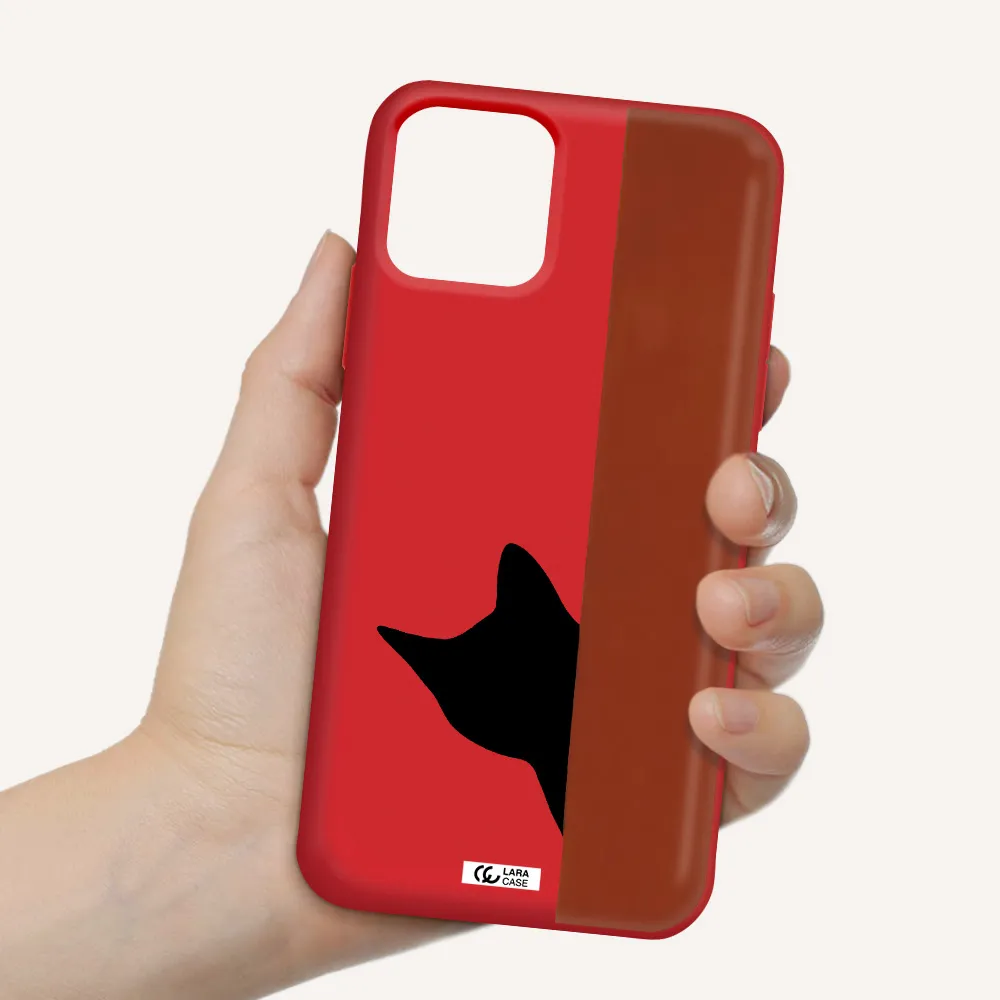 Black Cat Apple iPhone 11 pro max Silicone Imperial Red Case