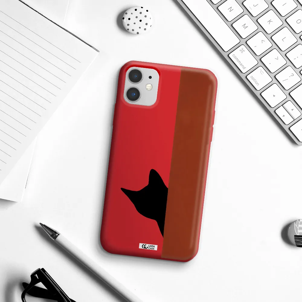 Black Cat Apple iPhone 11 Silicone Imperial Red Case