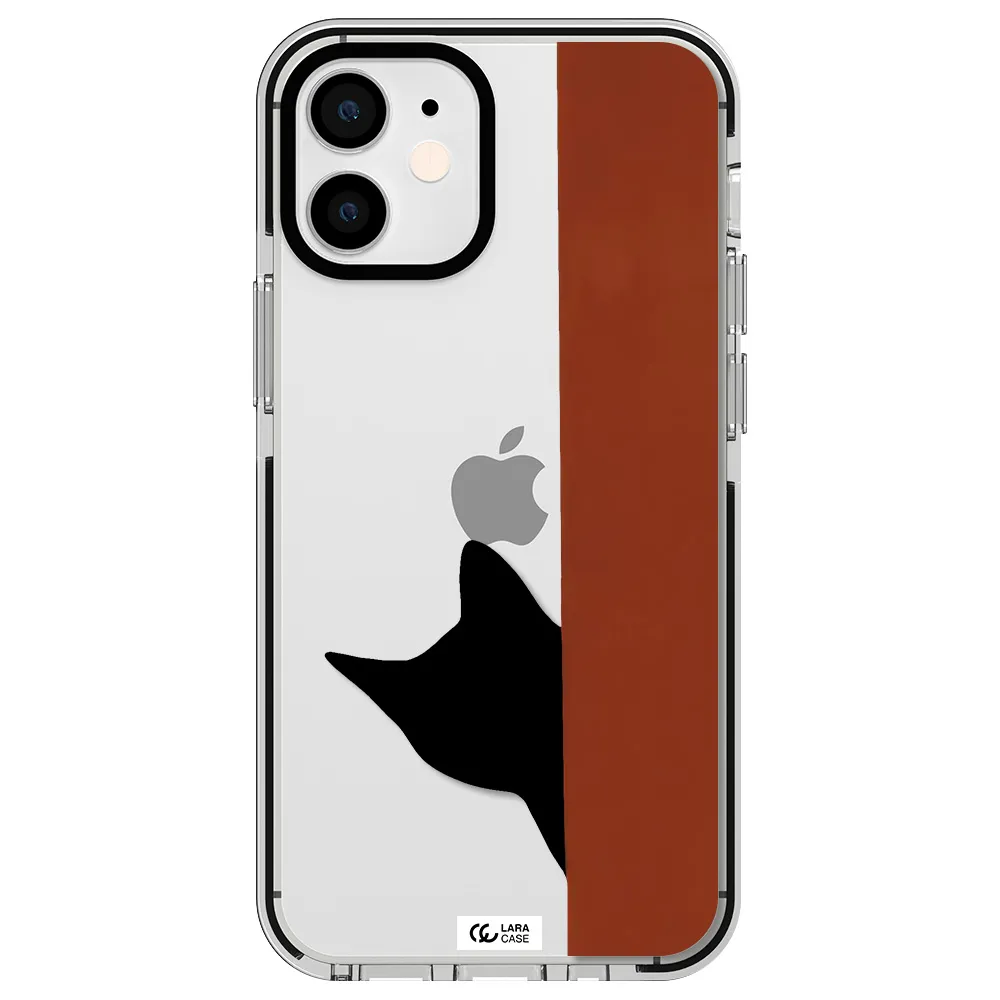 Black Cat Apple iPhone 12 mini impact black border Case