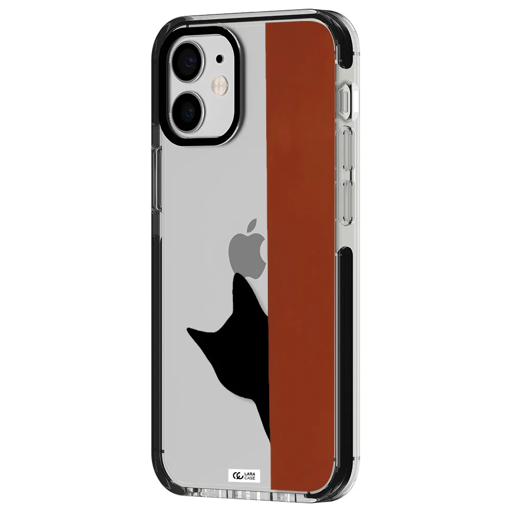 Black Cat Apple iPhone 12 mini impact black border Case
