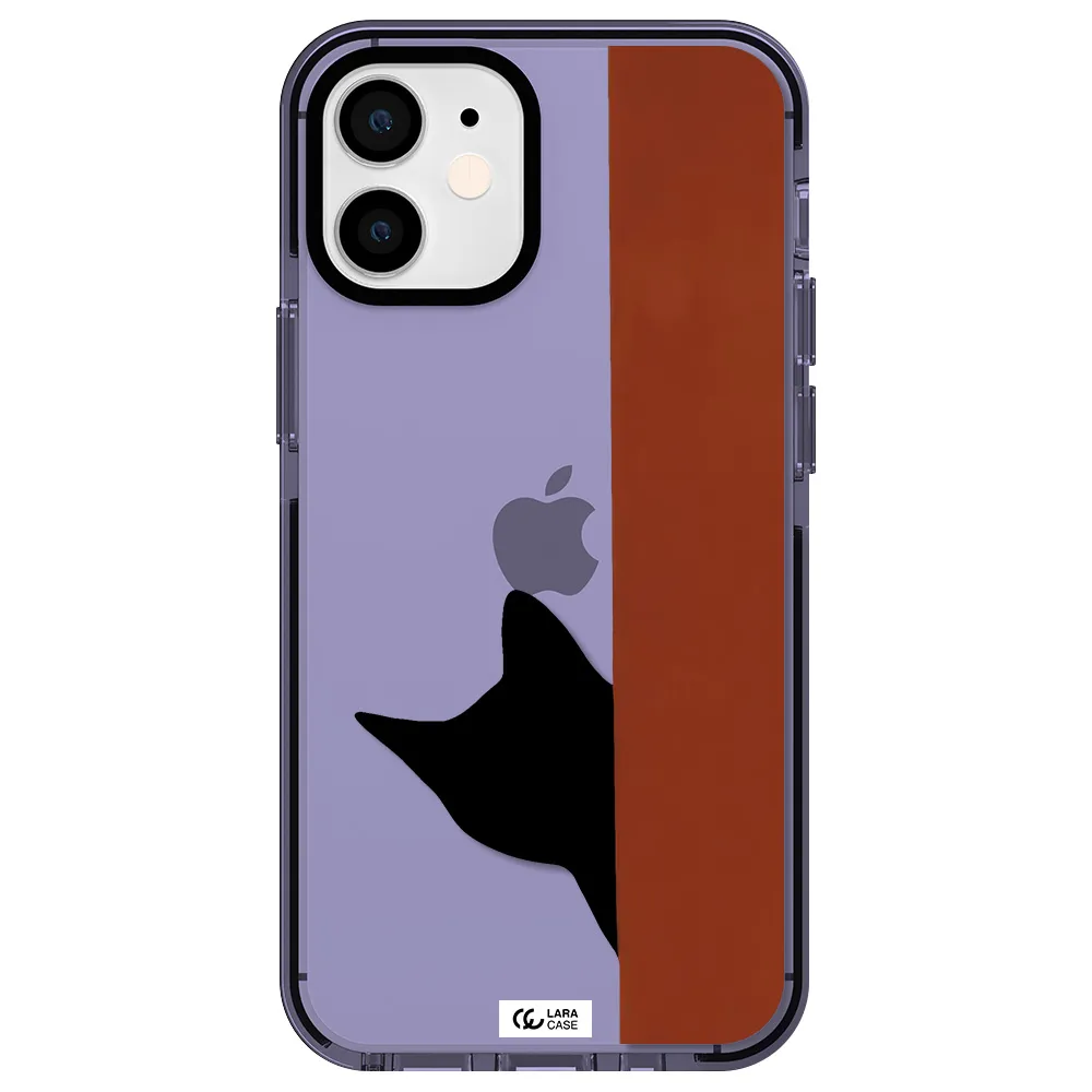 Black Cat Apple iPhone 12 mini impact Lilac Case