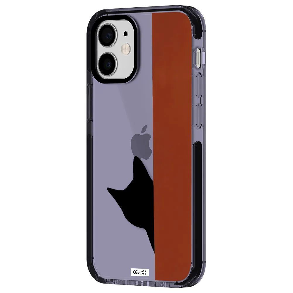 Black Cat Apple iPhone 12 mini impact Lilac Case
