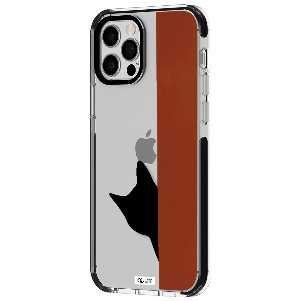 Black Cat Apple iPhone 12 pro impact black border Case