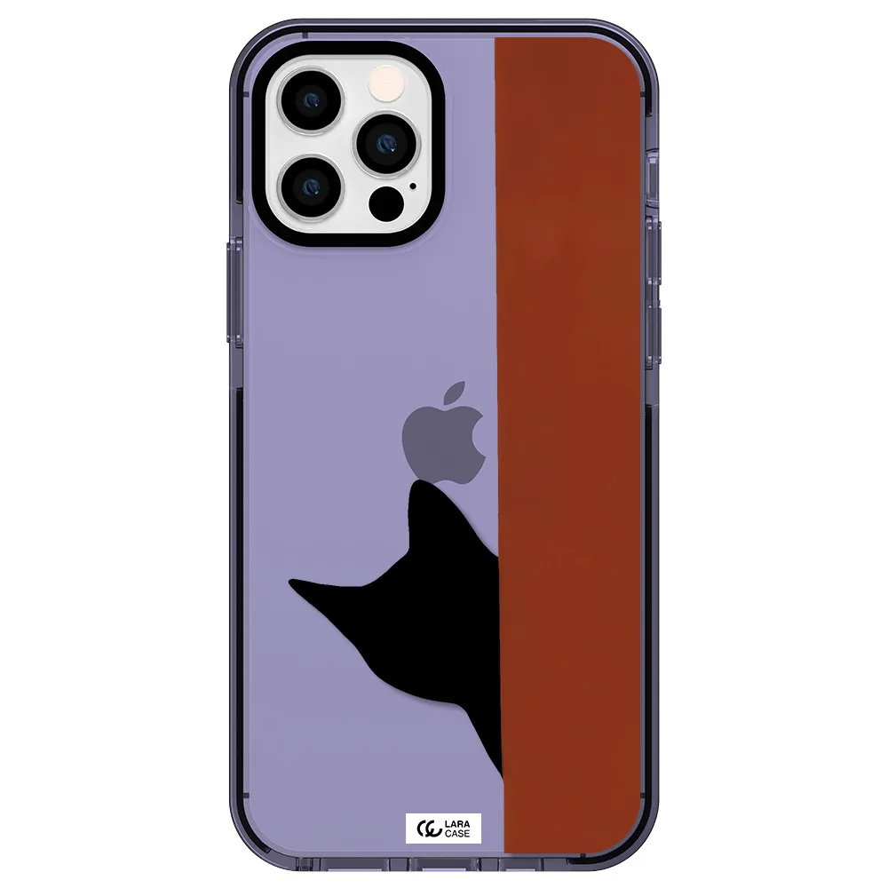 Black Cat Apple iPhone 12 pro impact Lilac Case