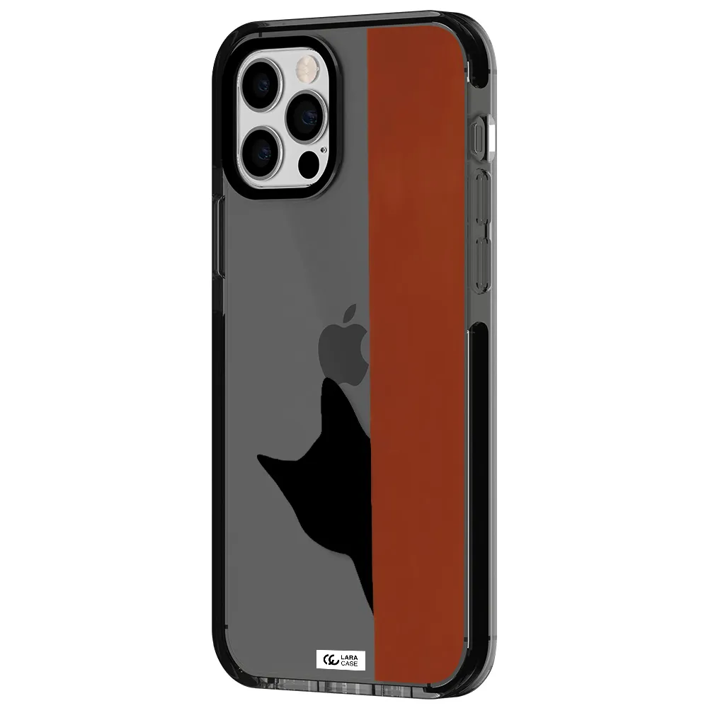 Black Cat Apple iPhone 12 pro impact Smoke Black Case