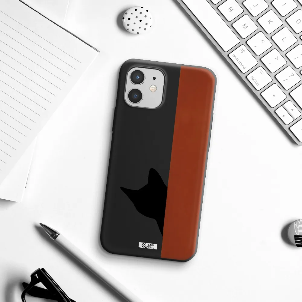 Black Cat Apple iPhone 12 Silicone black Case