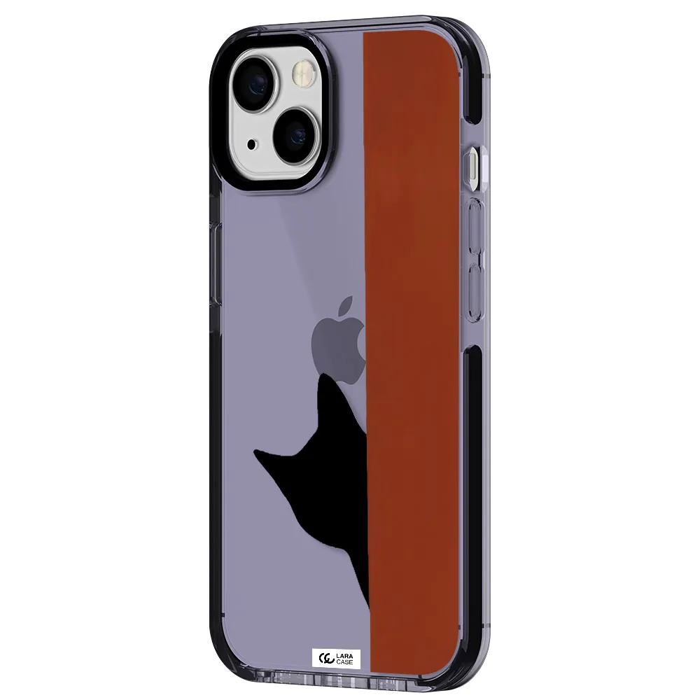Black Cat Apple iPhone 13 impact Lilac Case