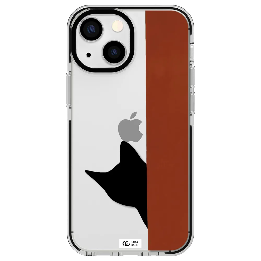 Black Cat Apple iPhone 13 mini impact black border Case