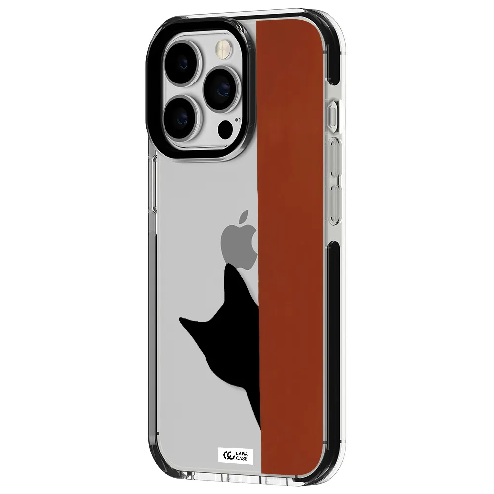 Black Cat Apple iPhone 13 Pro impact black border Case