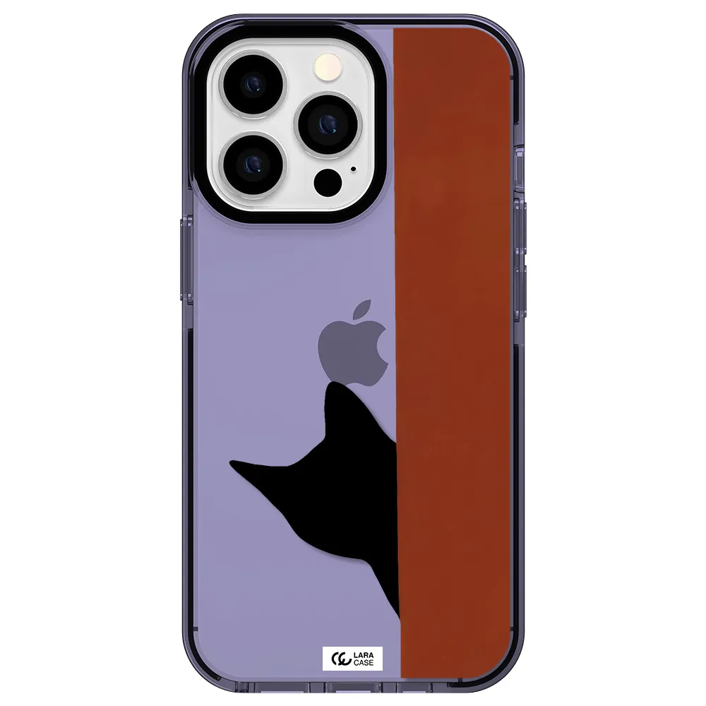 Black Cat Apple iPhone 13 Pro impact Lilac Case