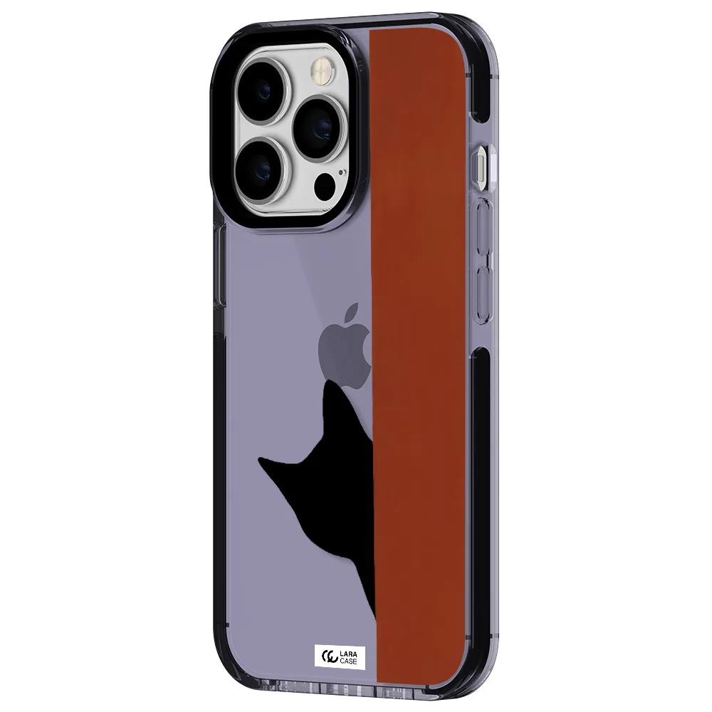 Black Cat Apple iPhone 13 Pro impact Lilac Case