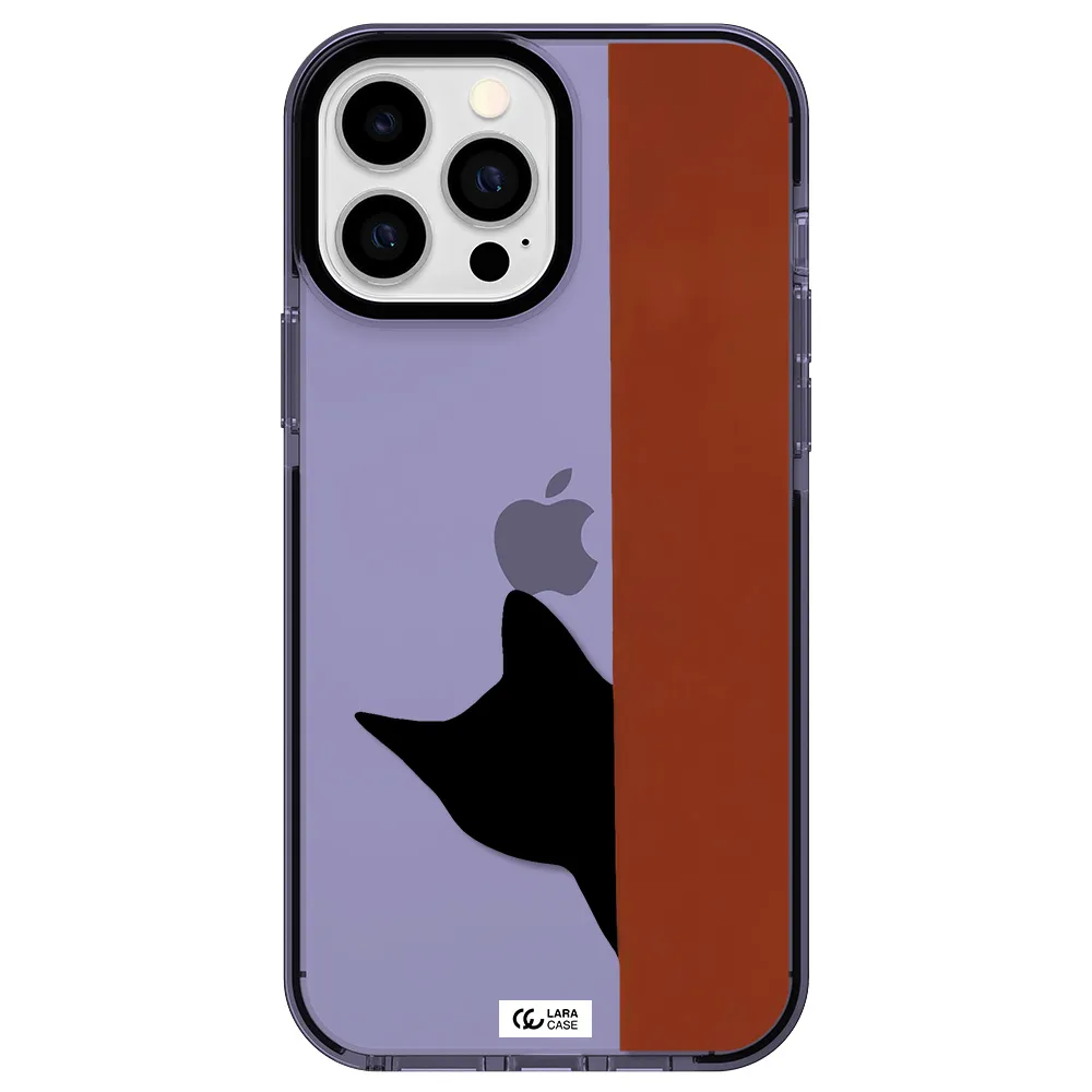 Black Cat Apple iPhone 13 Pro Max impact Lilac Case