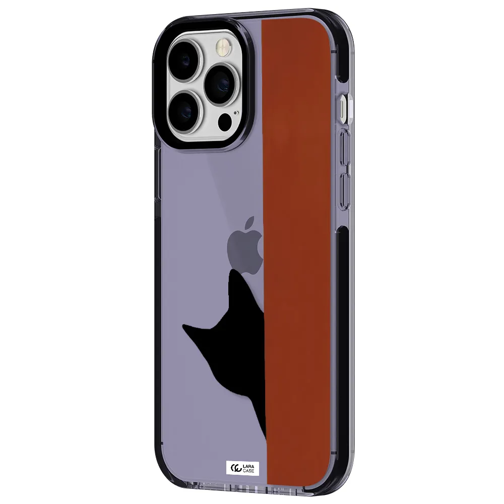 Black Cat Apple iPhone 13 Pro Max impact Lilac Case