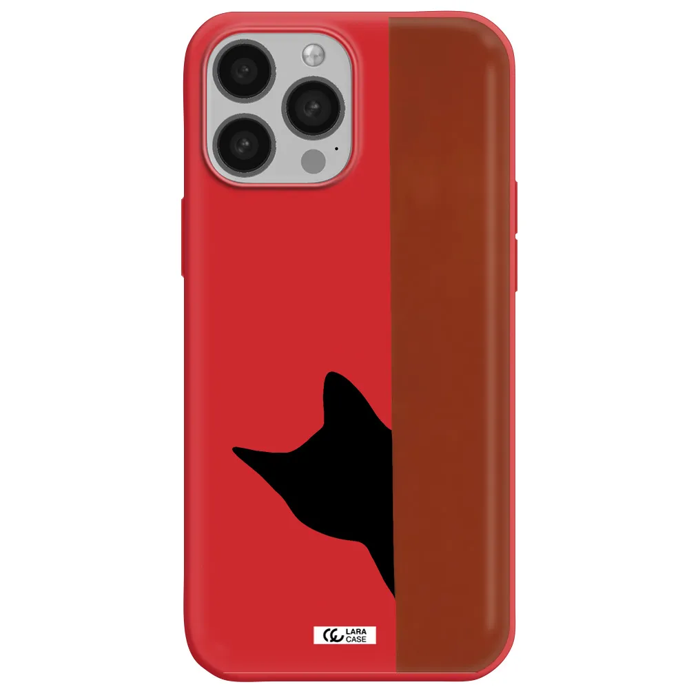 Black Cat Apple iPhone 13 Pro Max Silicone Imperial Red Case