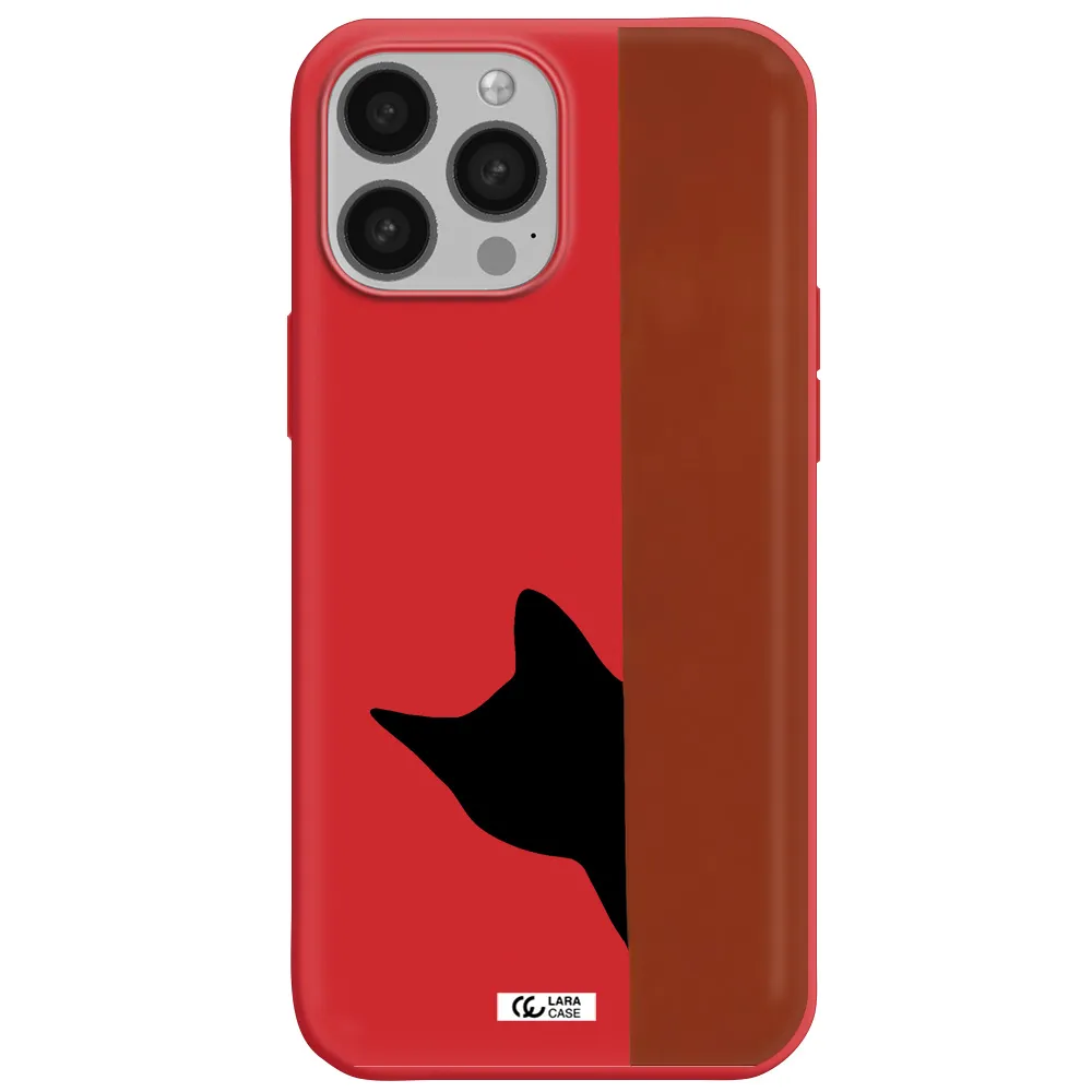 Black Cat Apple iPhone 13 Pro Silicone Imperial Red Case