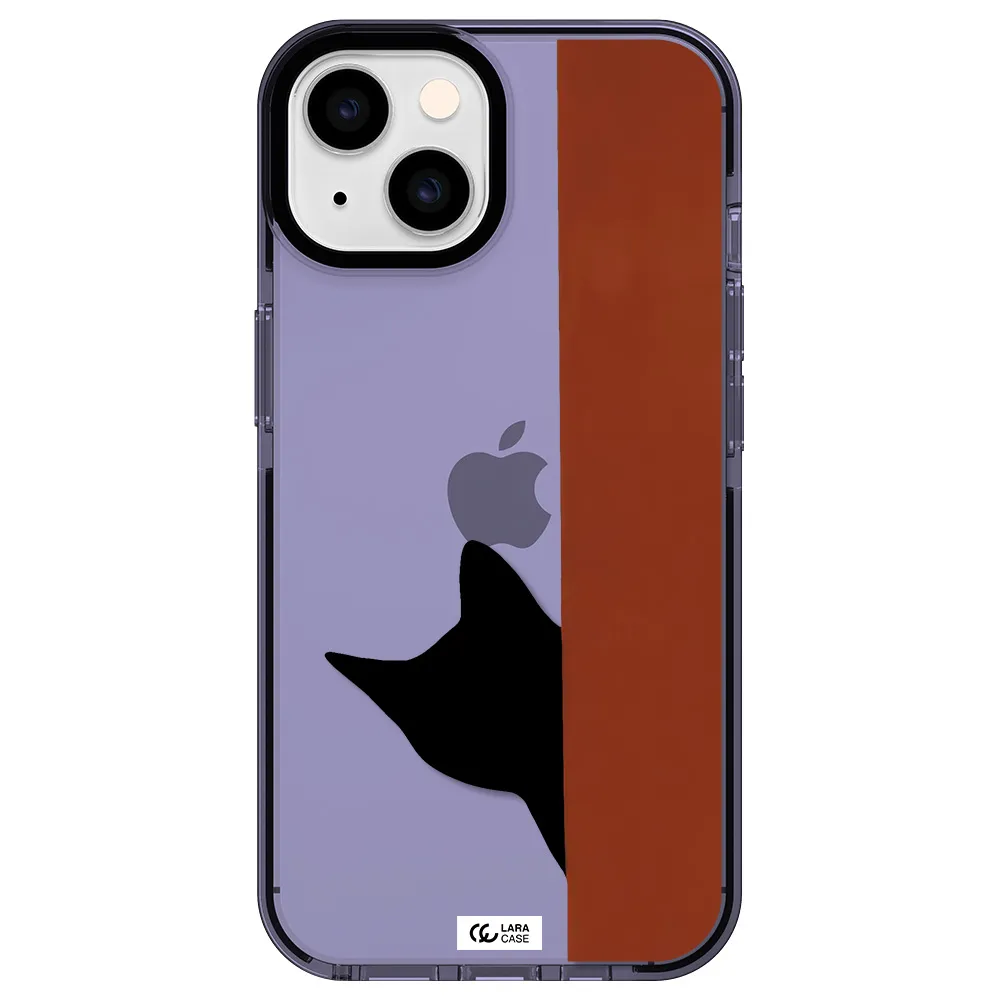 Black Cat Apple iPhone 14 impact Lilac Case