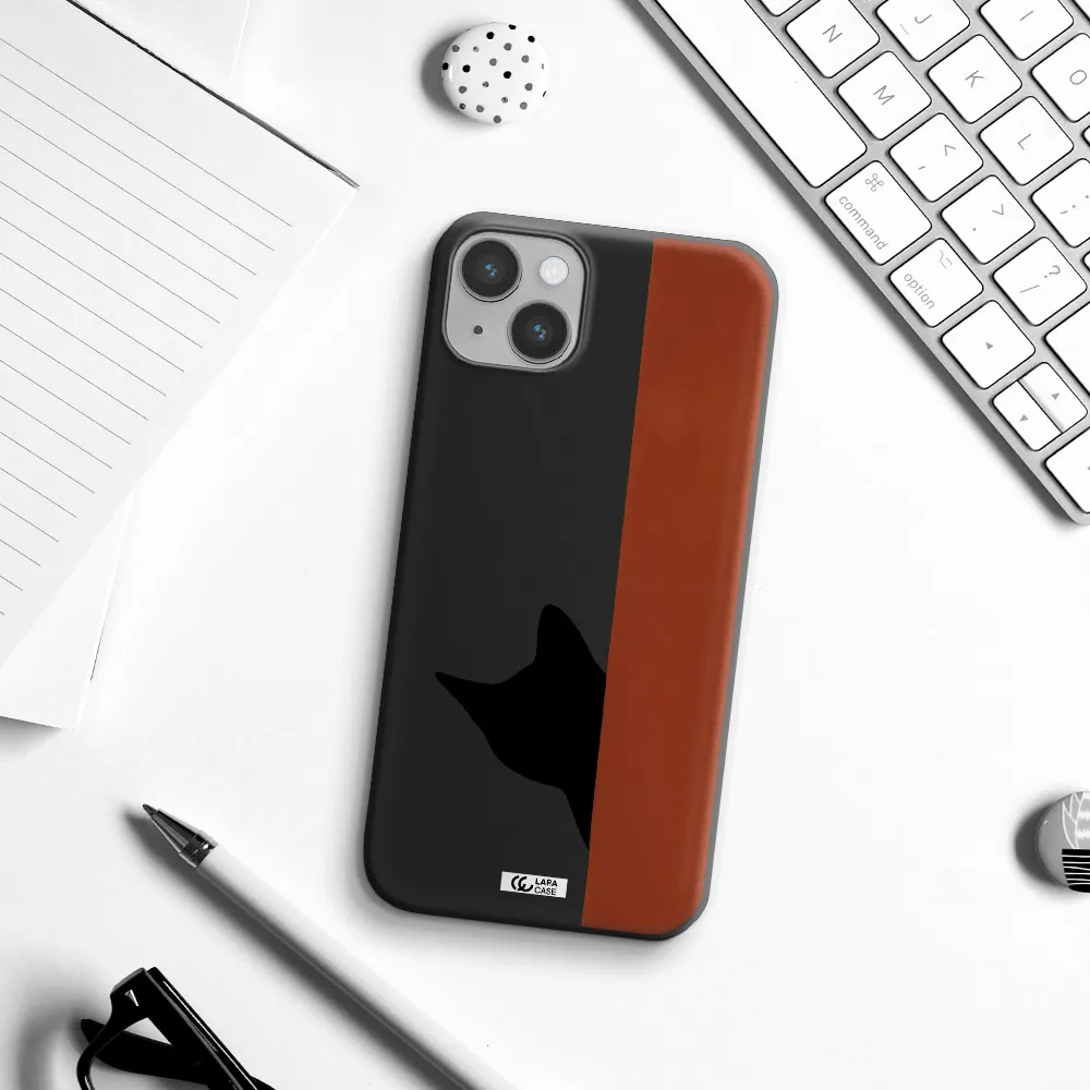 Black Cat Apple iPhone 14 plus Silicone black Case