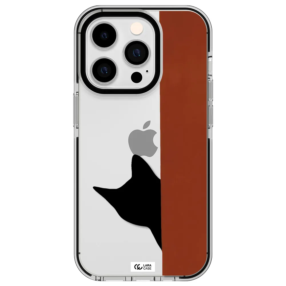 Black Cat Apple iPhone 14 pro impact black border Case