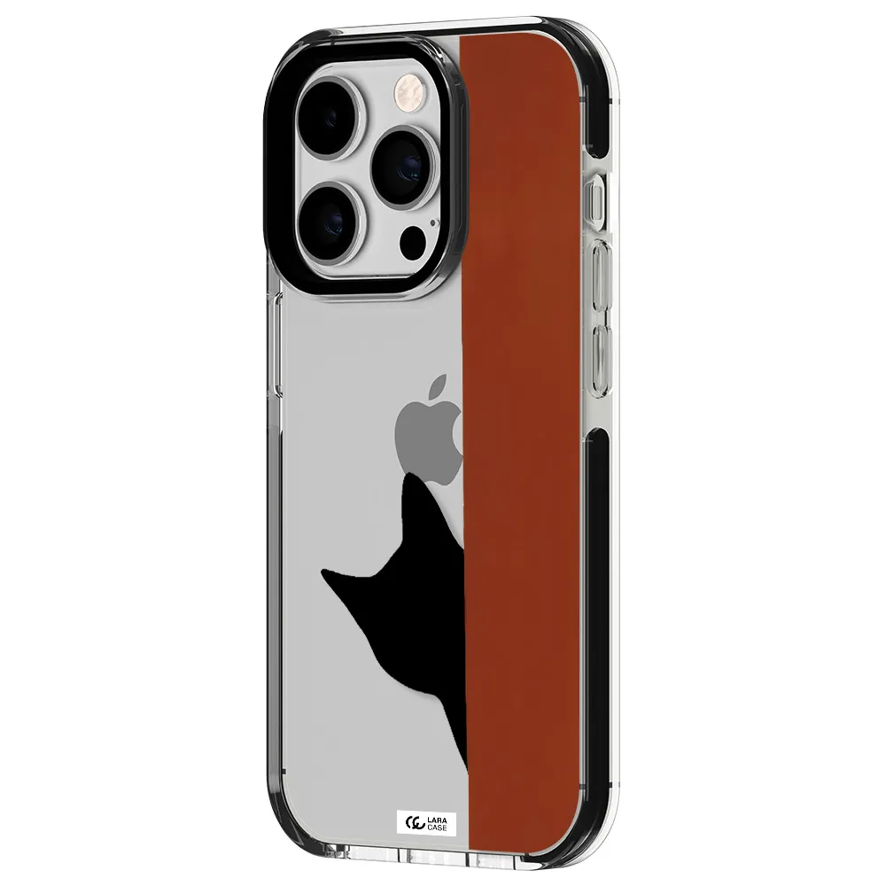 Black Cat Apple iPhone 14 pro impact black border Case
