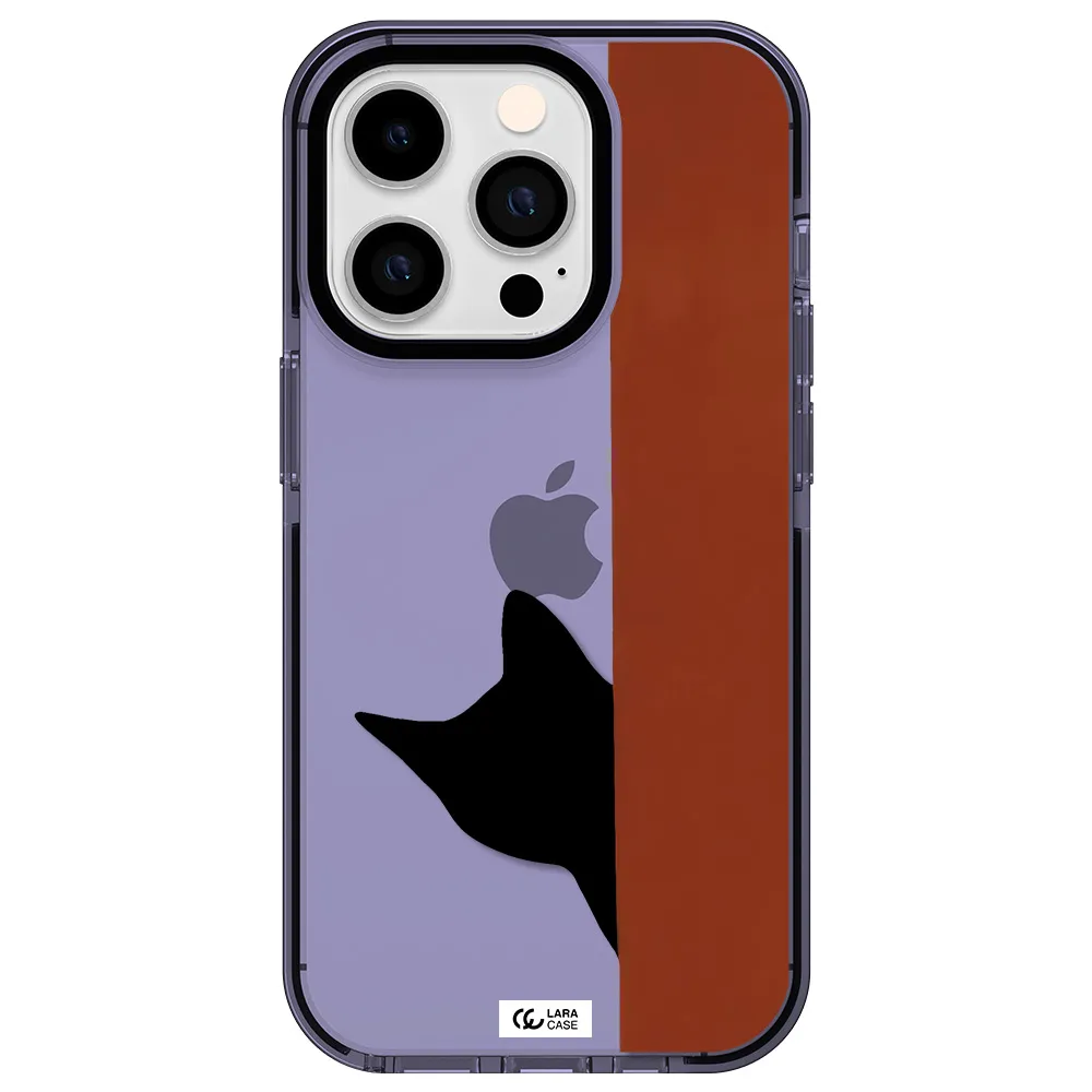 Black Cat Apple iPhone 14 pro impact Lilac Case