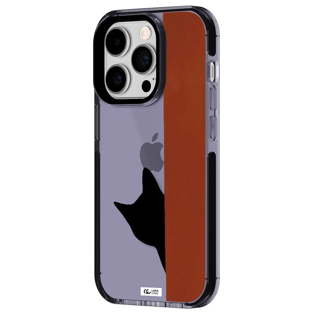 Black Cat Apple iPhone 14 pro impact Lilac Case