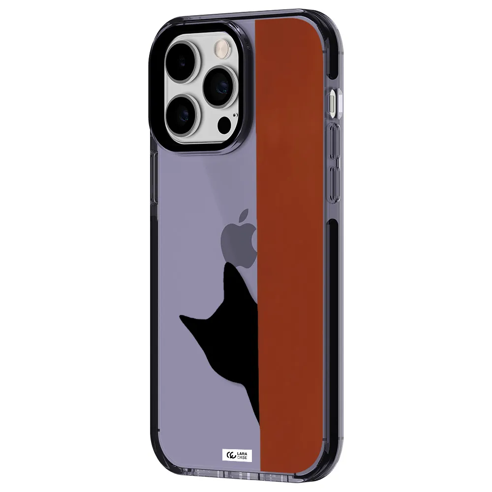 Black Cat Apple iPhone 14 pro max impact Lilac Case