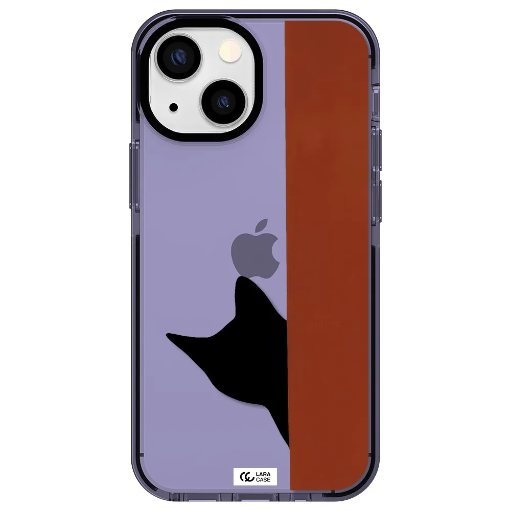 Black Cat Apple iPhone 15 impact Lilac Case