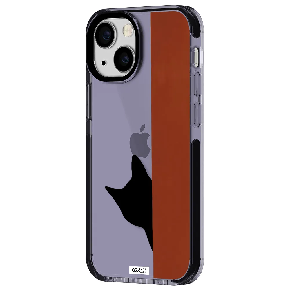 Black Cat Apple iPhone 15 impact Lilac Case