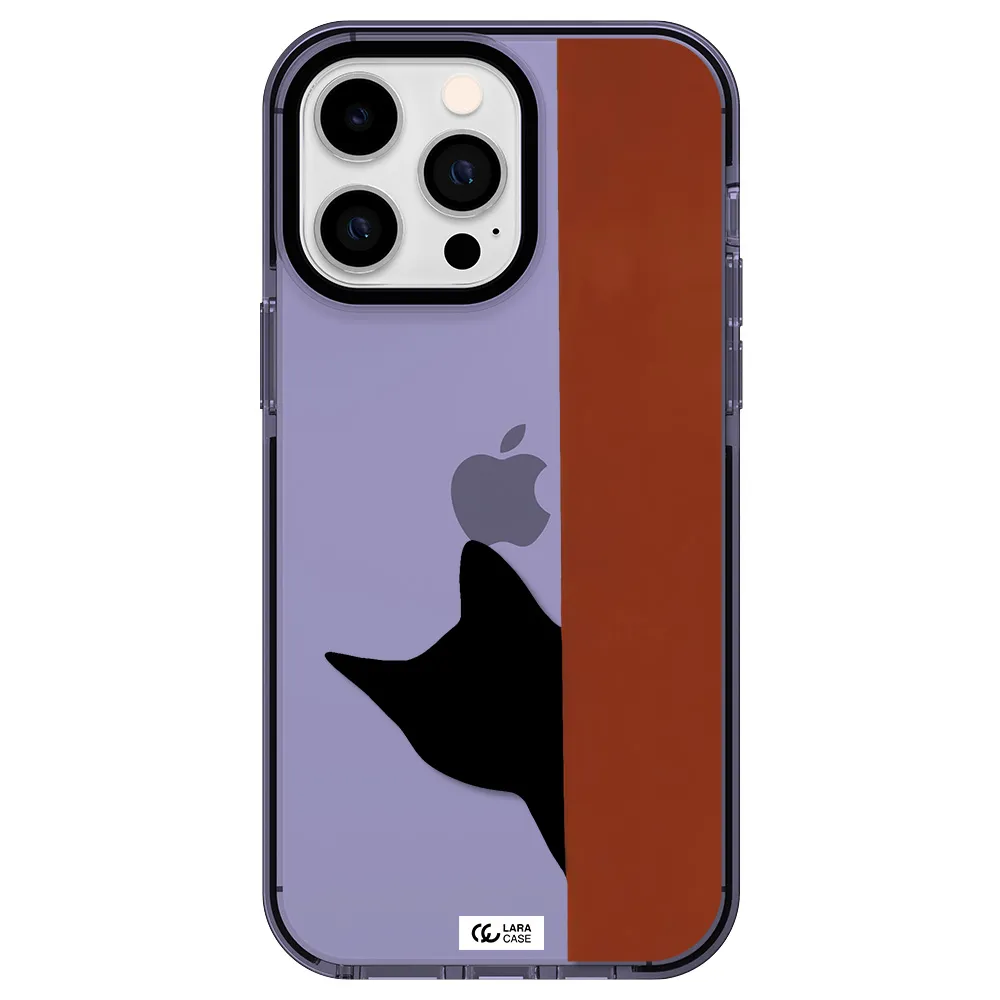 Black Cat Apple iPhone 15 Pro Max impact Lilac Case