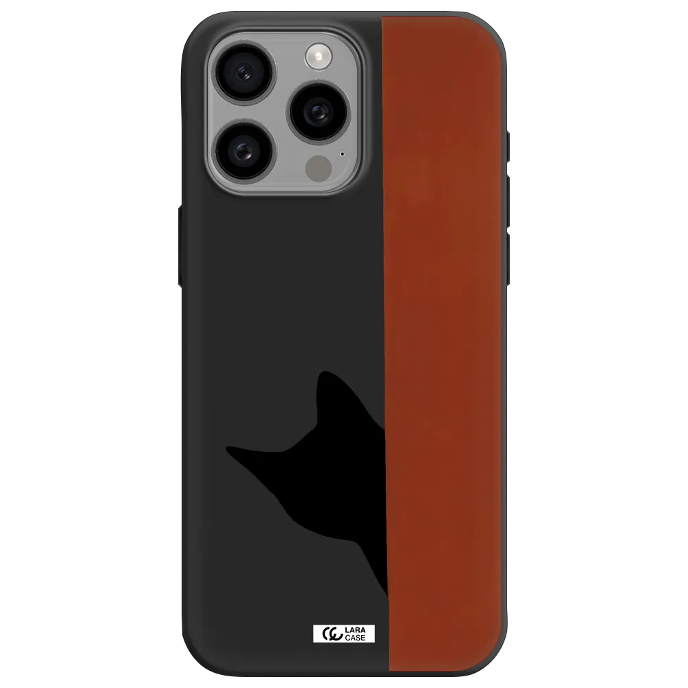 Black Cat Apple Iphone 15 Pro max Silicone black Case