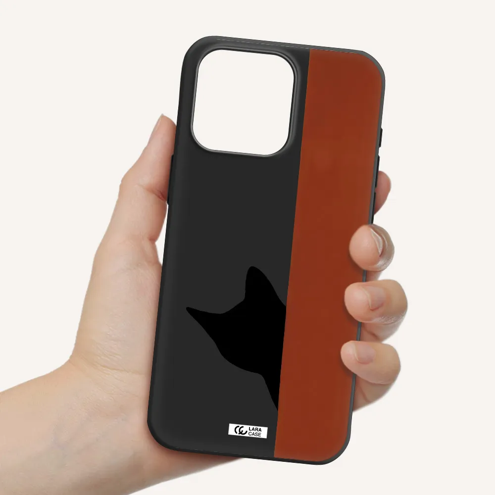 Black Cat Apple Iphone 15 Pro max Silicone black Case