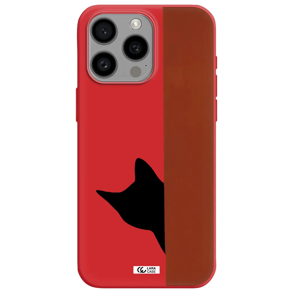 Black Cat Apple Iphone 15 Pro Max Silicone Imperial Red Case
