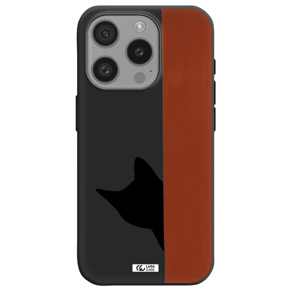 Black Cat Apple Iphone 15 Pro Silicone Black Case