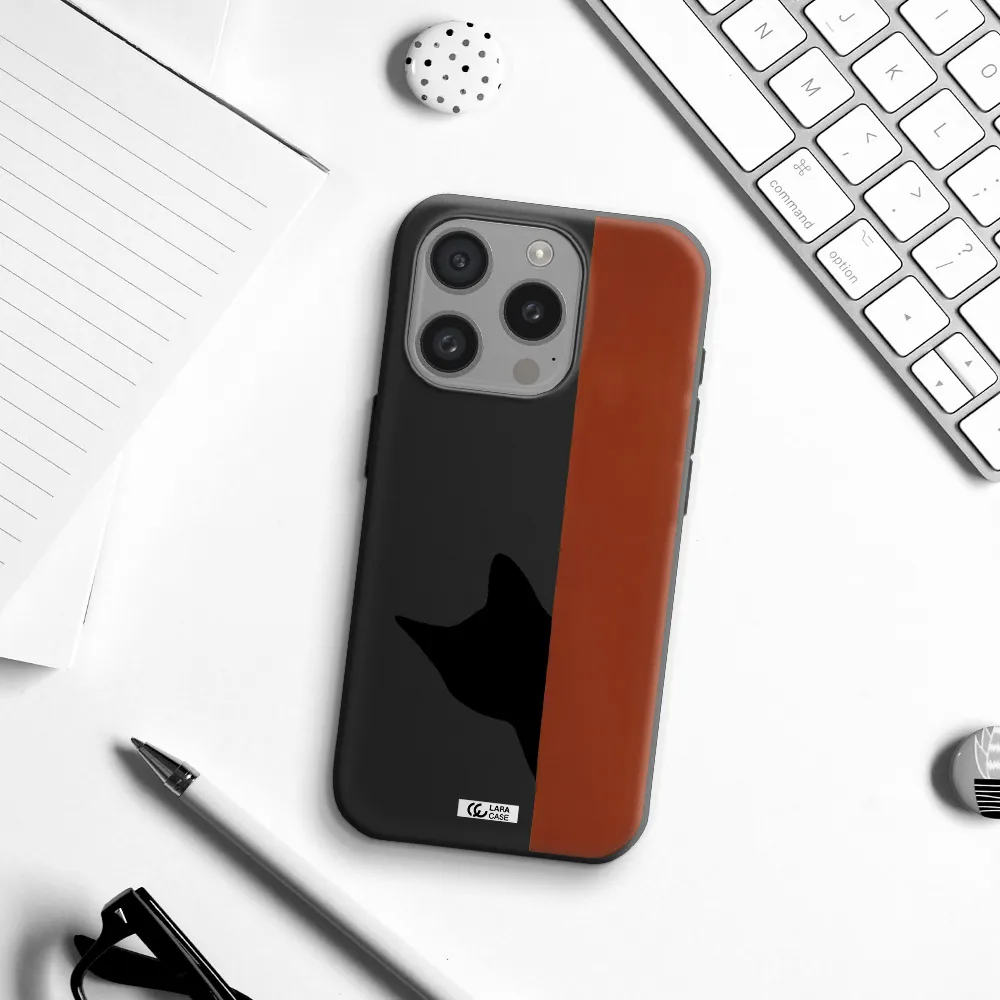 Black Cat Apple Iphone 15 Pro Silicone Black Case