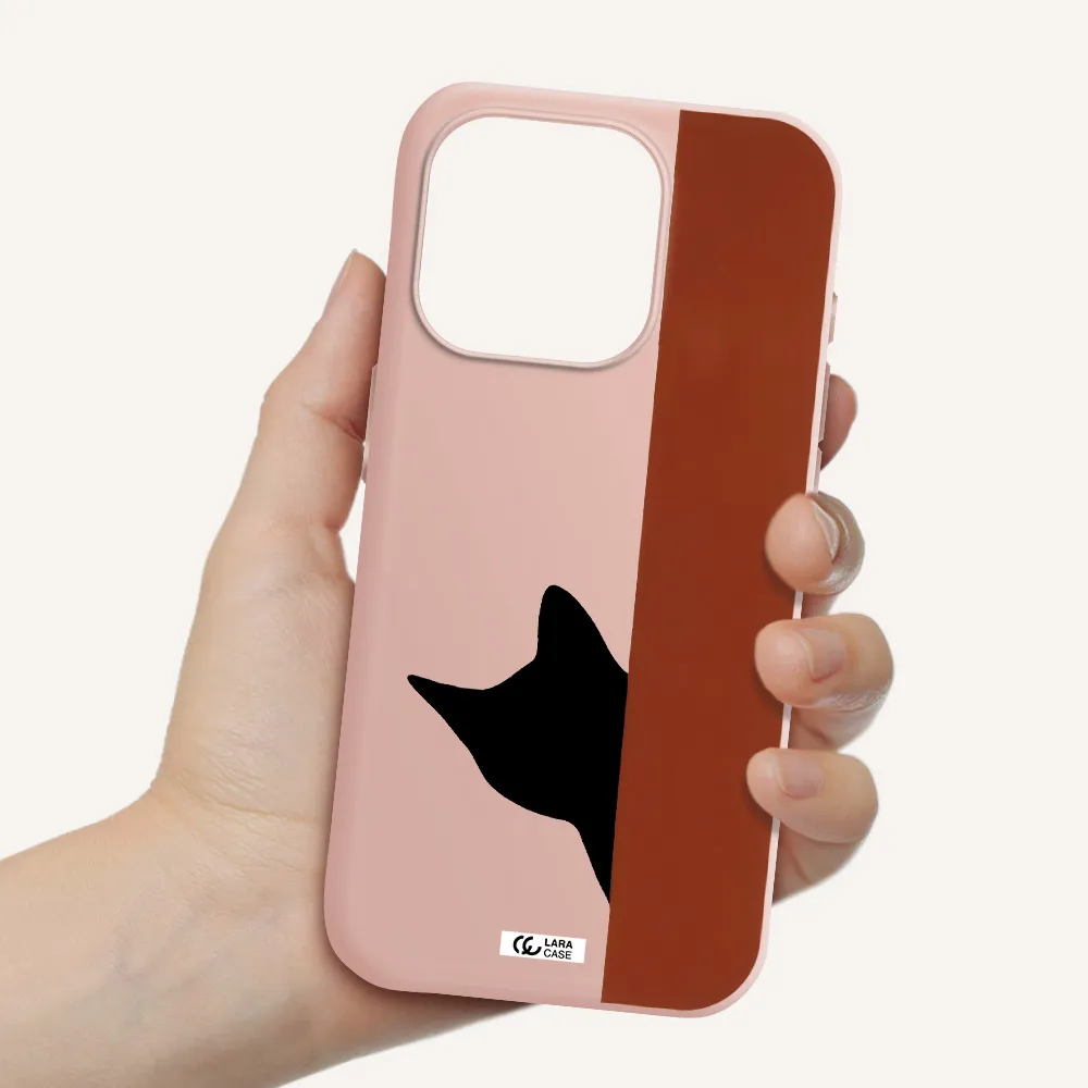 Black Cat Apple Iphone 15 Pro Silicone Pastel Pink Case