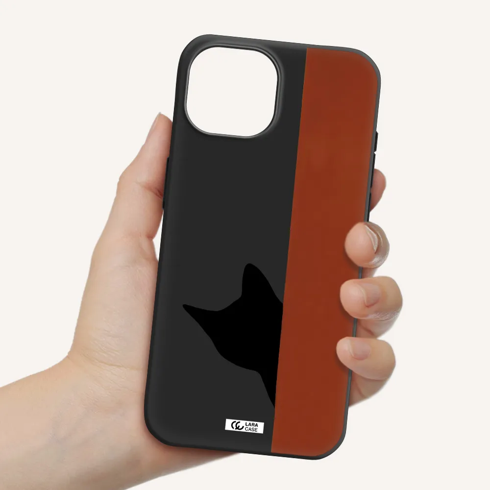 Black Cat Apple iPhone 15 Silicone black Case