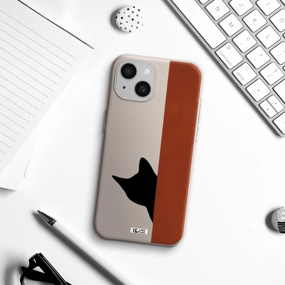 Black Cat Apple iPhone 15 Silicone Stone Case