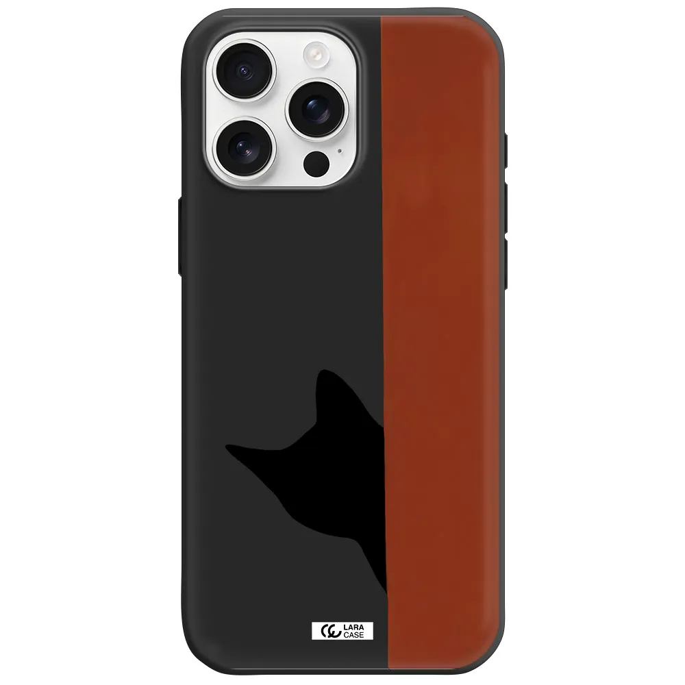 Black Cat Apple Iphone 16 Pro Max Silicone Black Case