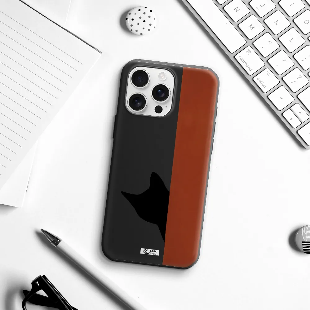 Black Cat Apple Iphone 16 Pro Max Silicone Black Case