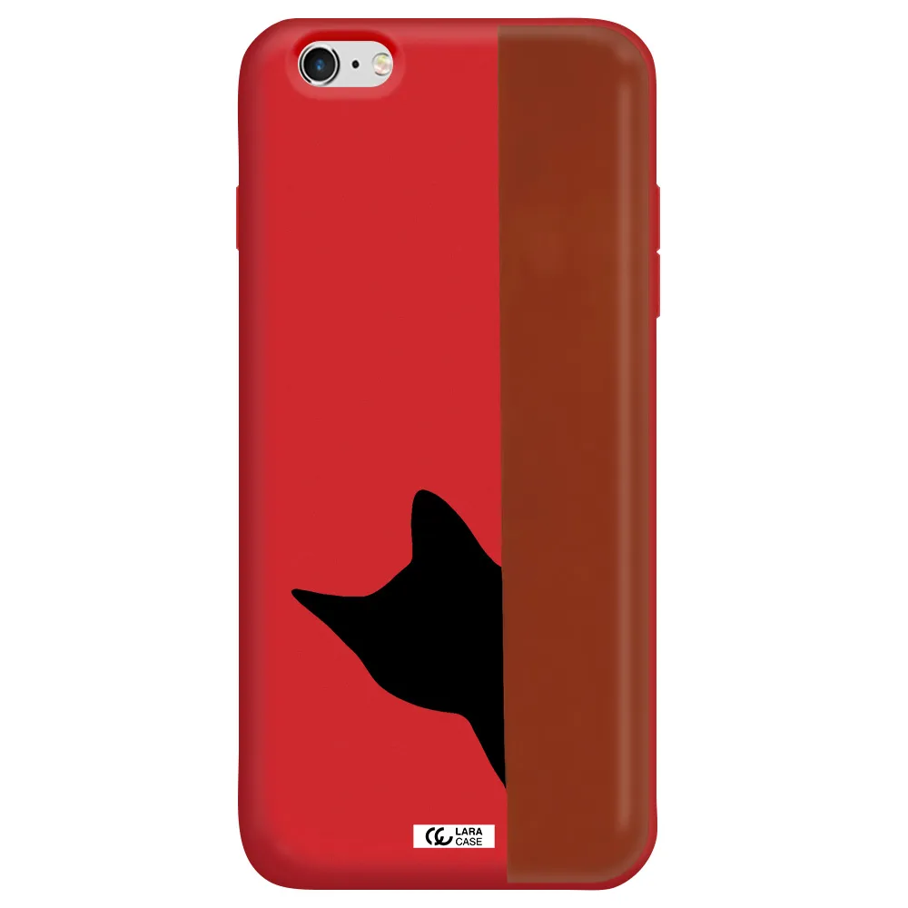 Black Cat Apple iPhone 6 plus Silicone Imperial Red Case