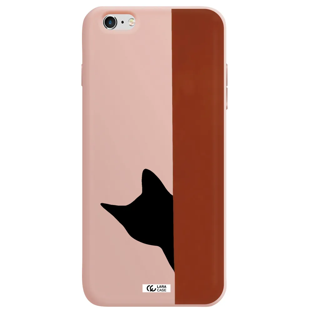 Black Cat Apple iPhone 6 plus Silicone pastel pink Case