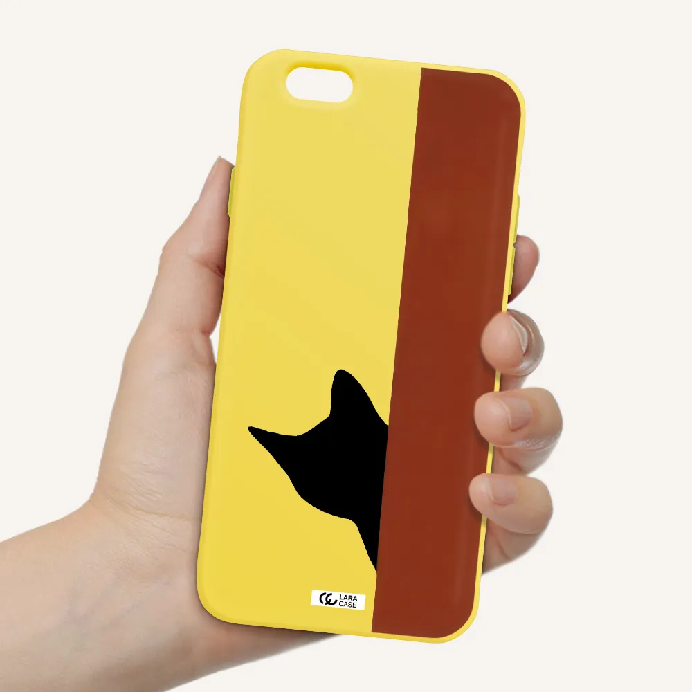 Black Cat Apple iPhone 6 Silicone canary yellow Case