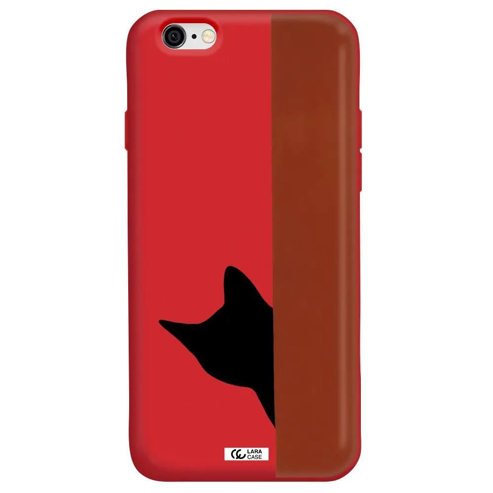 Black Cat Apple iPhone 6 Silicone Imperial Red Case