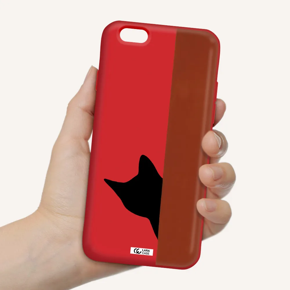 Black Cat Apple iPhone 6 Silicone Imperial Red Case