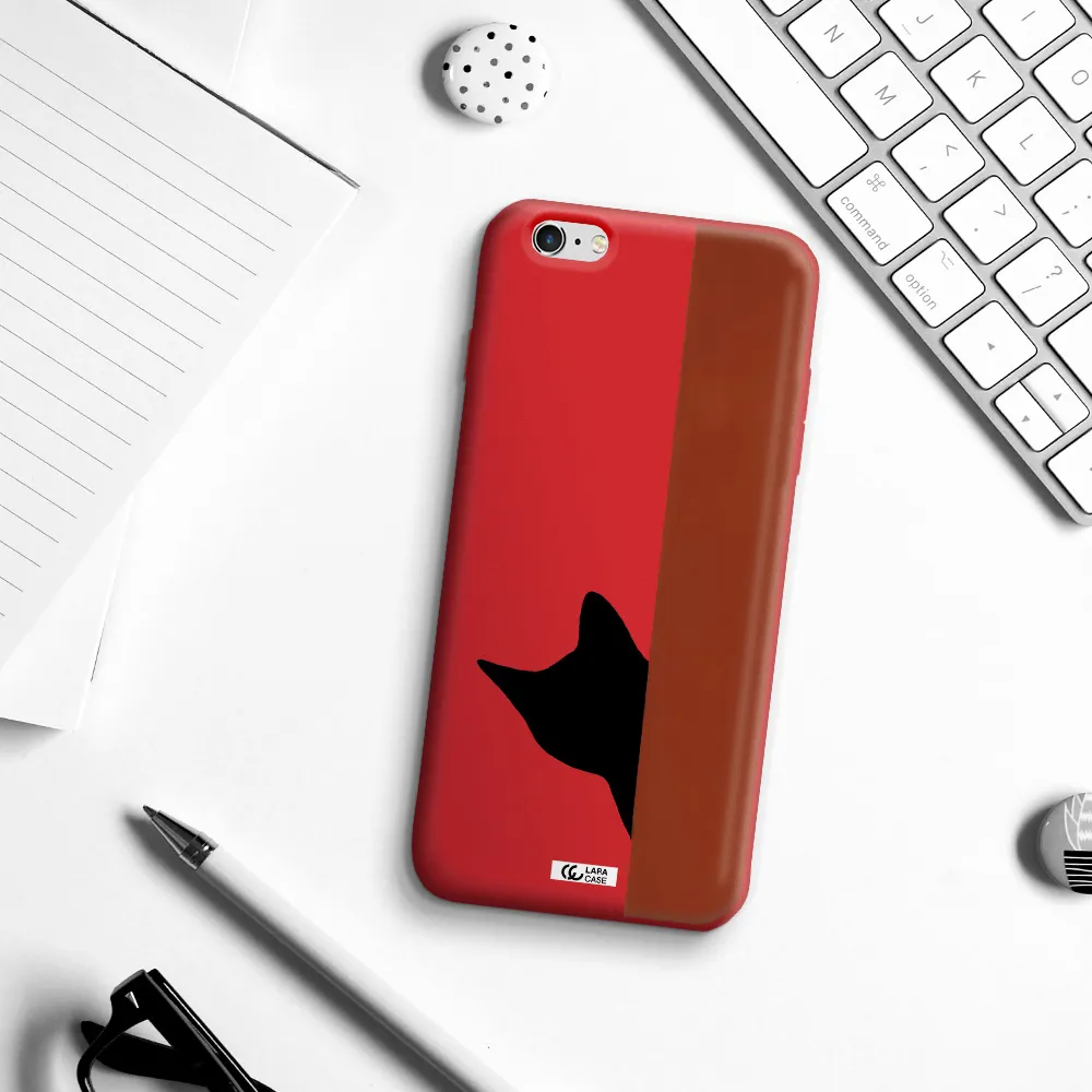 Black Cat Apple iPhone 6S Silicone Imperial Red Case