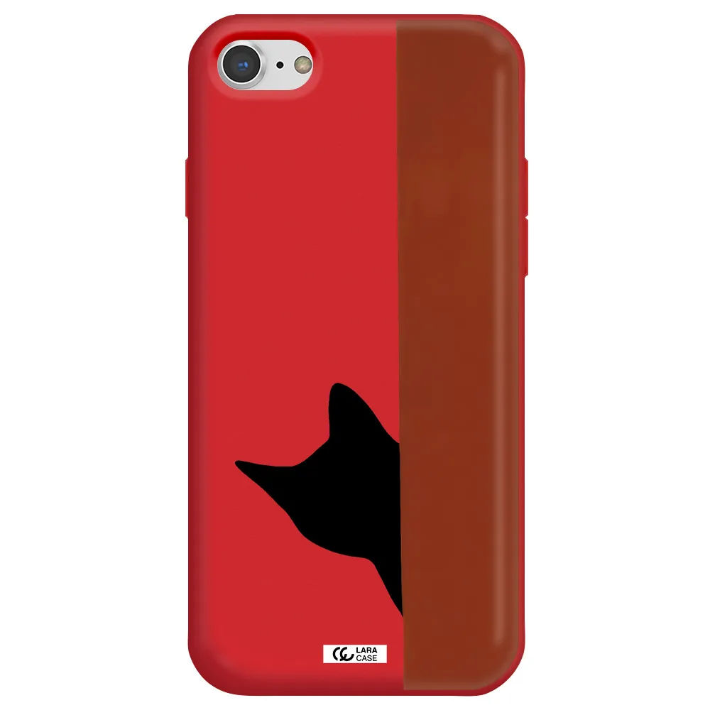 Black Cat Apple iPhone 8 Silicone Imperial Red Case