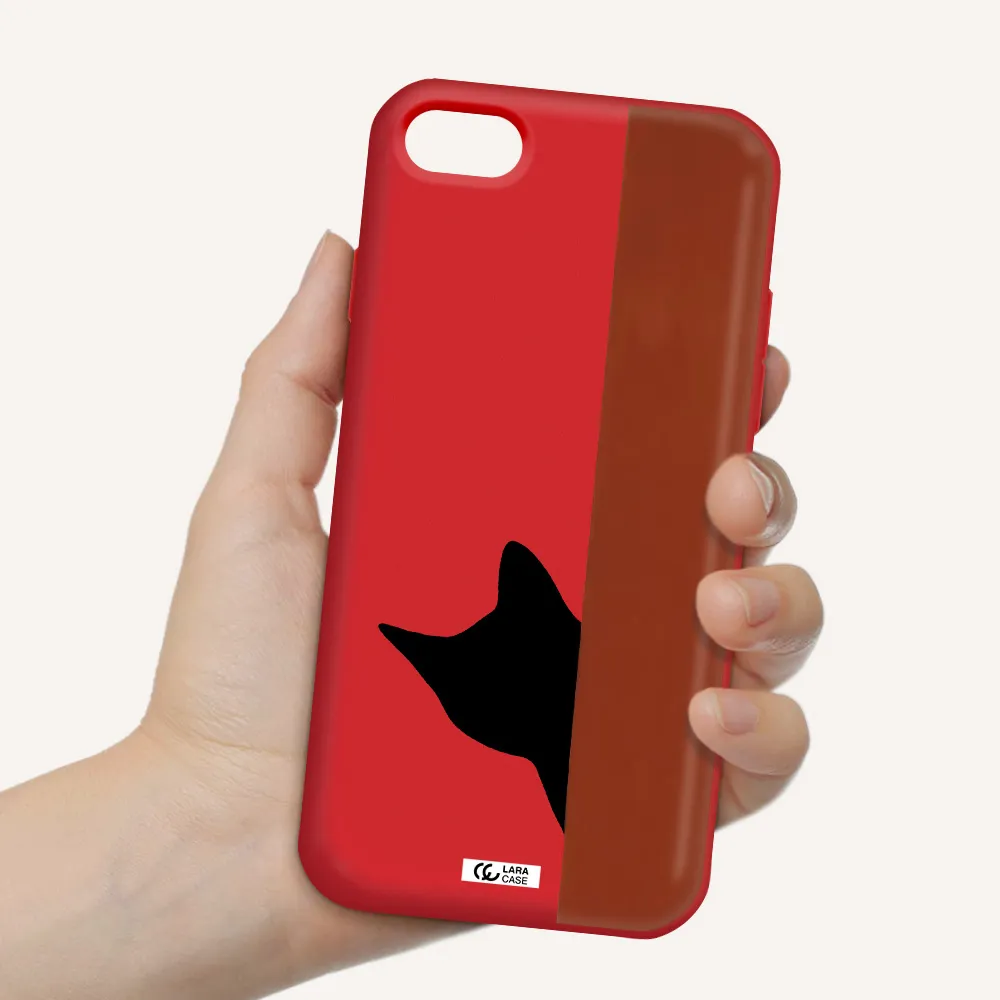 Black Cat Apple iPhone 8 Silicone Imperial Red Case