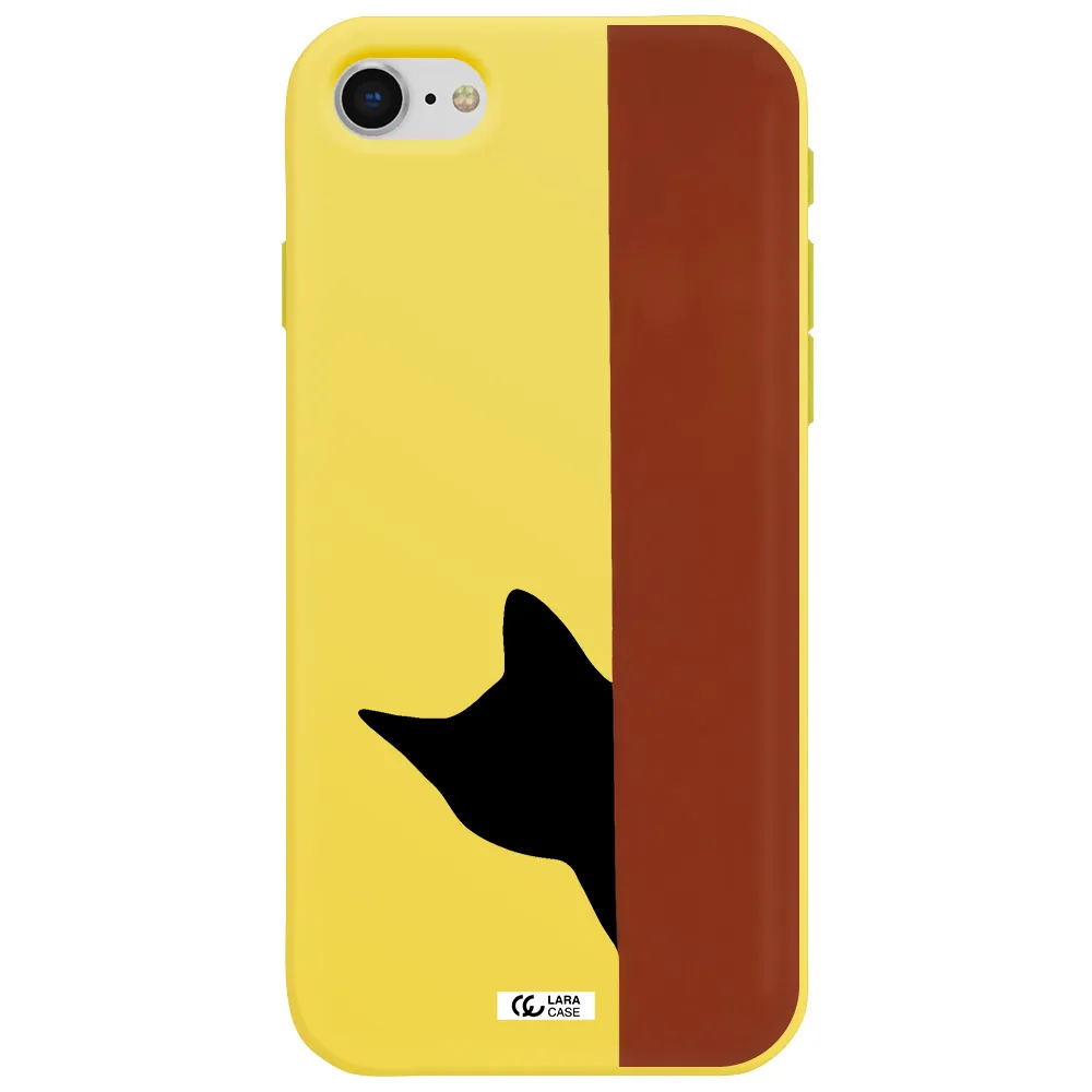 Black Cat Apple iPhone se 2020 Silicone canary yellow Case