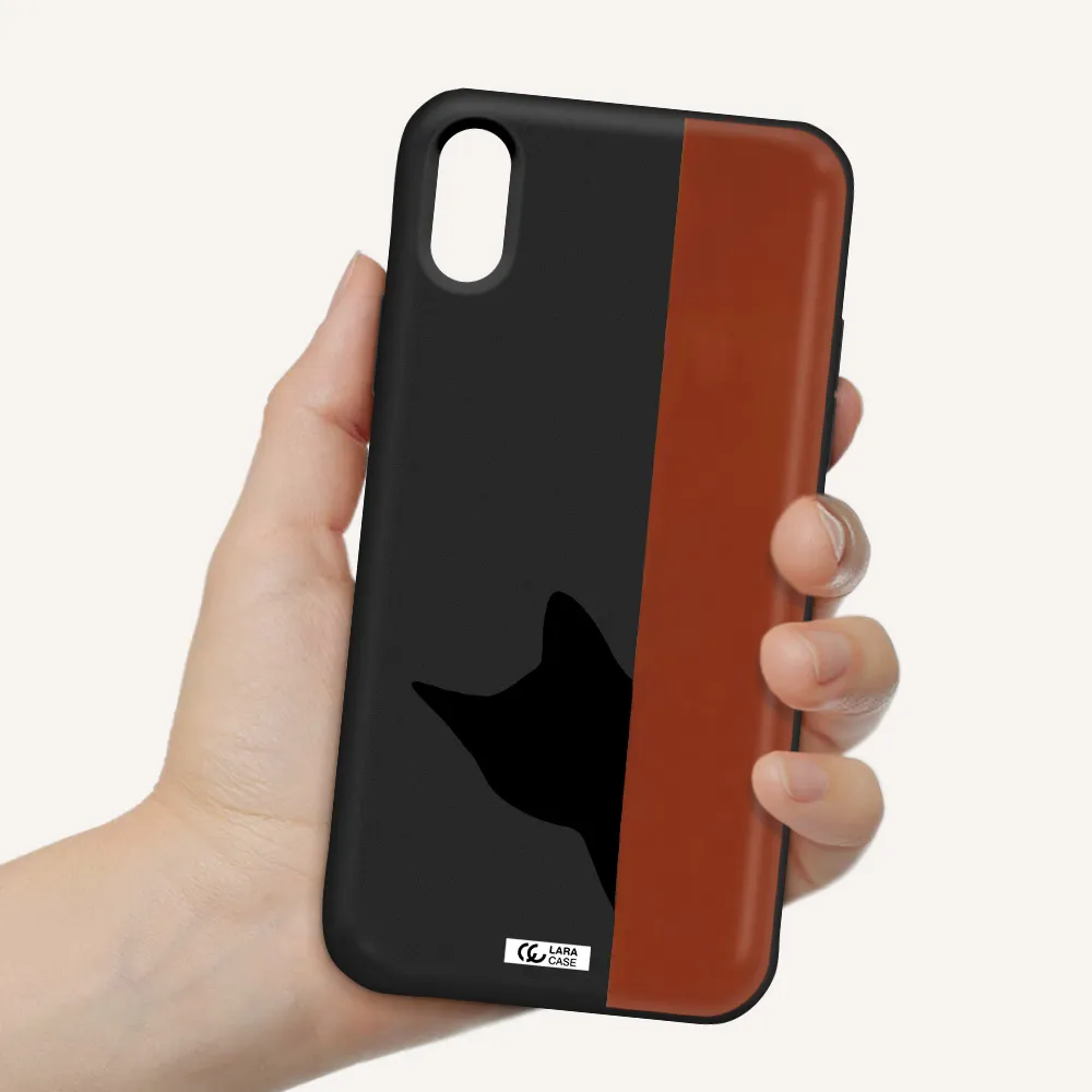 Black Cat Apple iPhone X Silicone black Case